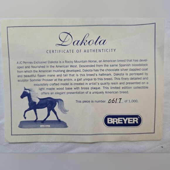 Breyer Dakota Rocky Mountain Horse collectible limited edition - NIB- RARE - Picture 7 of 15